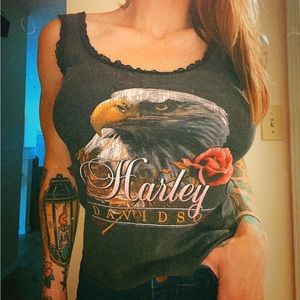 Vintage Harley Davidson Lace Edged Tank